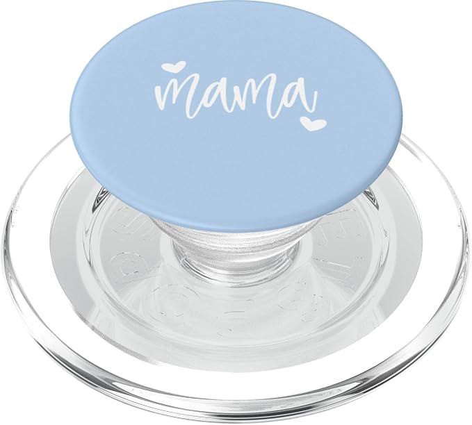 Cute Mama Lettering Hearts Mom Blue PopSockets Adhesive PopGrip