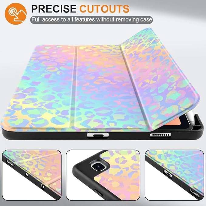 DONGKE Case for Samsung Galaxy Tab S6 Lite 10.4 Inch 2024/2022/2020 Trifold Stand + S Pen Holder + Auto Wake/Sleep + Soft TPU Protective Stand Back Cover Bear