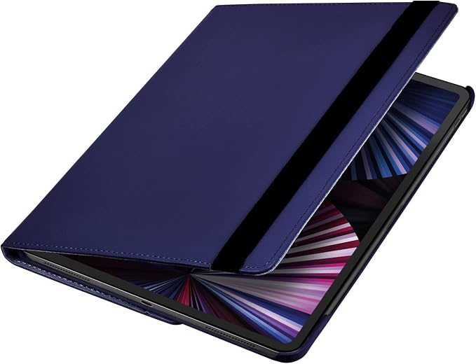 Case for ipad pro 12.9 inch 2nd &amp 1st Generation Old Model 2017/2015 MP6G2LL/A MQDA2LL/A MPLL2LL/A ML0F2LL/A ML3K2LL/A ML0N2LL/A ML0R2LL/A with Rotating Stand Auto Sleep/Wake (Blue)
