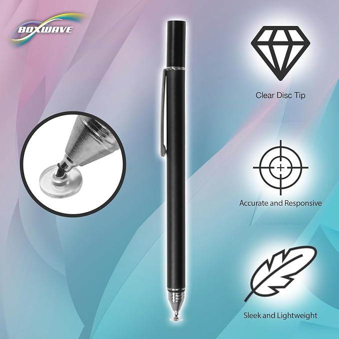 BoxWave Stylus Pen Compatible with Dell Latitude 7420 2-in-1 - FineTouch Capacitive Stylus Super Precise Stylus Pen - Jet Black