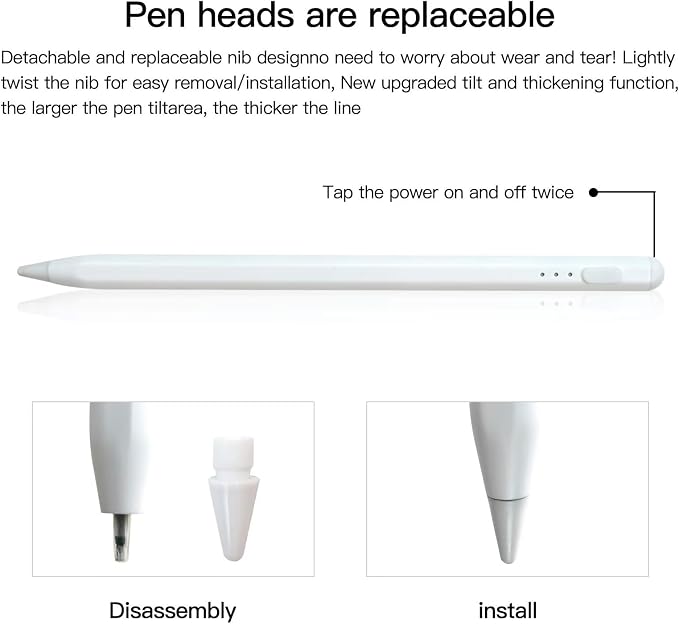 2023 New Touch Screen Stylus Pen Compatible for iPad 2021 9th gen/2020 8th gen/2019 7th gen/2018 6th gen - Black