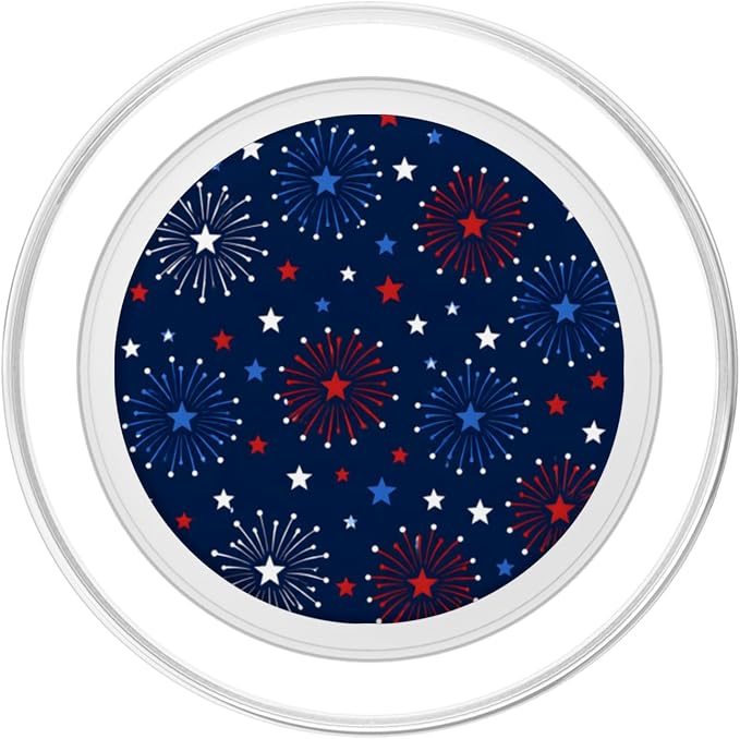 Firework Star Pattern Patriotic 4th of July Red White Blue PopSockets PopGrip for MagSafe