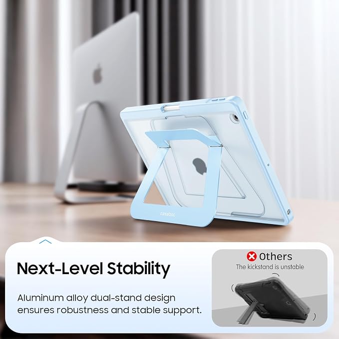 Fintie Shockproof Case for iPad 9th / 8th / 7th Generation 10.2 Inch | Slim Frosted Hard Back Cover Multi-Angle Viewing Built-in Kickstand &amp Pencil Holder Anti-Scratch Black