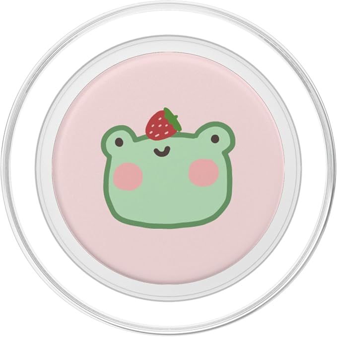 Cute Frog with Strawberry Kawaii Aesthetic PopSockets PopGrip: Swappable Grip for Phones &amp Tablets