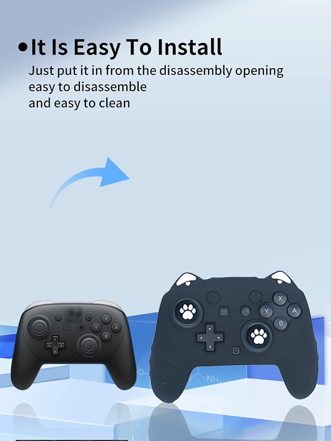 Case for Nintendo Switch 2 Pro ControllerUYRUREL Premium Sillence MaterialShock-Absorbing and Anti Drop Protection Soft Shellwith Stickers and Thumb GripsBlack.