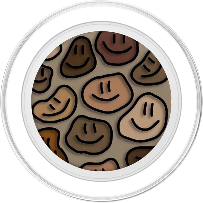 Trippy Liquid Swirl Dripping Art Aesthetic Beige Smile face PopSockets Adhesive PopGrip