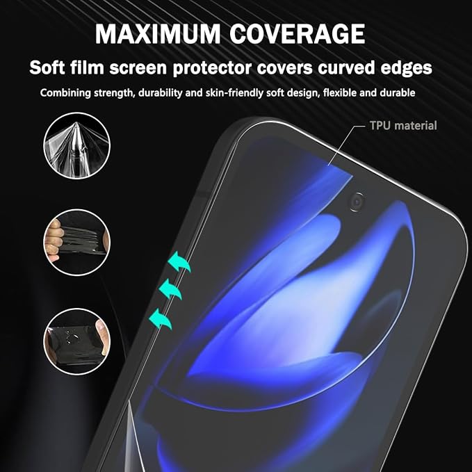 for iPhone 17 Pro Max Back Screen Protector Flexible Film Not Glass with Camera Lens Protector 2+2 Pack Self-Healing Anti Scratch HD Clear Soft TPU Protective Hydrogel Film