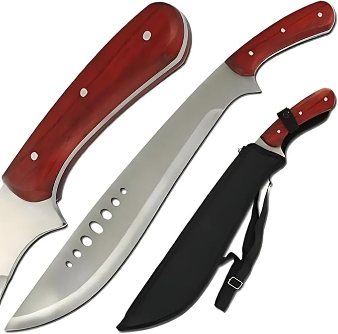 Snake Eye Machete with Heavy Duty Construction-Ergonomic Non-Slip Handle and Belt Sheath for Gardening, Land-Management, Bushcraft, Hunting and Outdoor