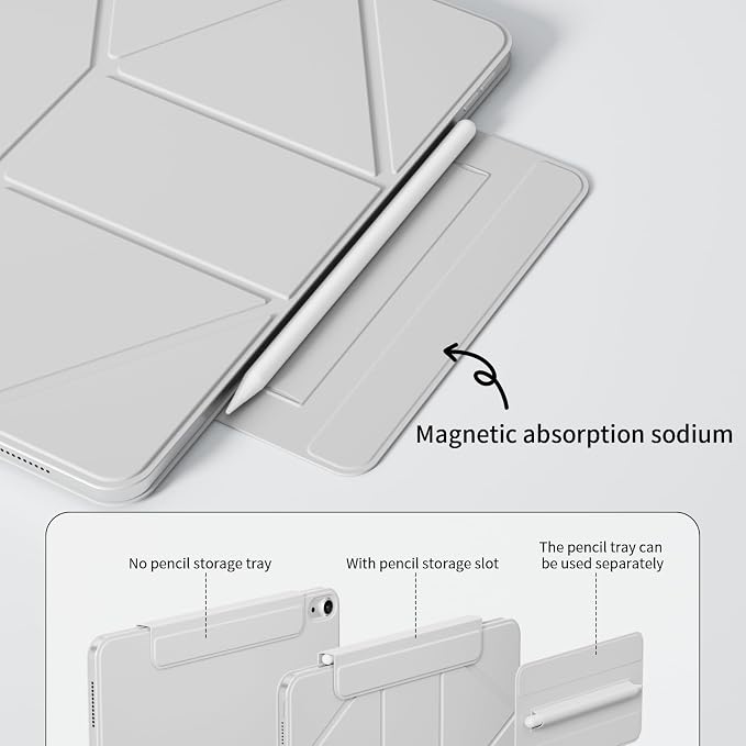 Dynamic Folio Magnetic Case for iPad A16 11th/10th Gen 11/10.9 inch | Removable Cover with 20+ Multi-Angle Stand Strong Attachment| Detachable Clasp| Ultra Thin| Auto Wake/Sleep Black