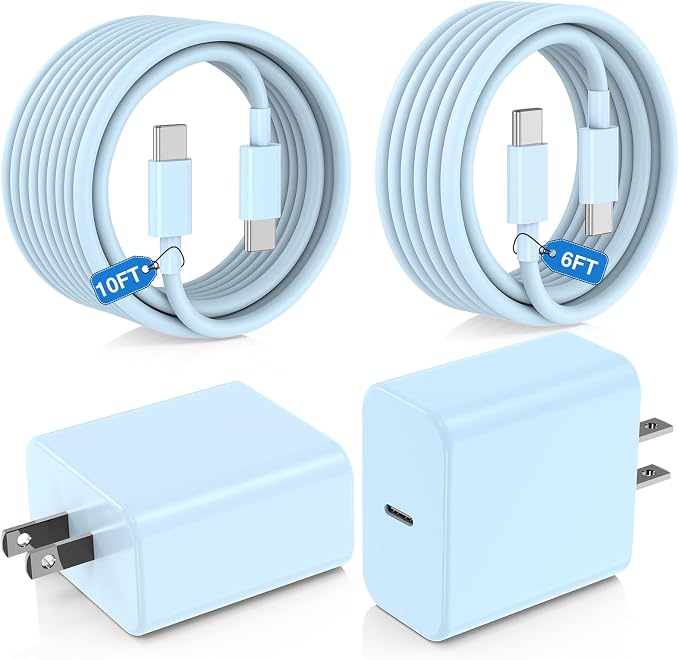 2Pack 65W USB C Charger Block Super Fast Charging Type C Wall Adapter with 3 Port 100W PD Quick Charging for Samsung Galaxy S26/S25 Ultra iPhone 17/16/15 Pro Max iPad Pro/Air &amp MacBook Pro/Air