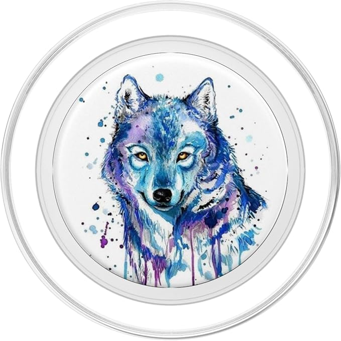 Watercolor Colorful Wild Wolf Print Pop Mount Socket PopSockets Adhesive PopGrip