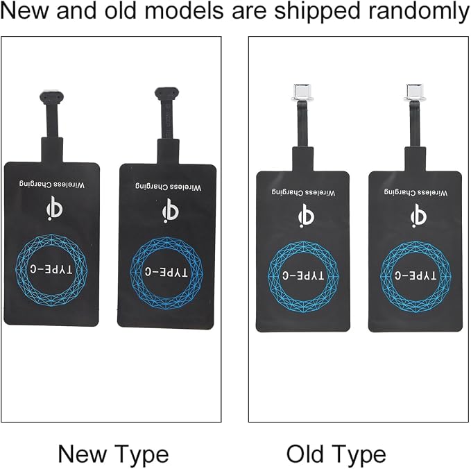 Type C Wireless Charger Adapter 2PCS Portable Charging Receiver for Type C Mobile Phone