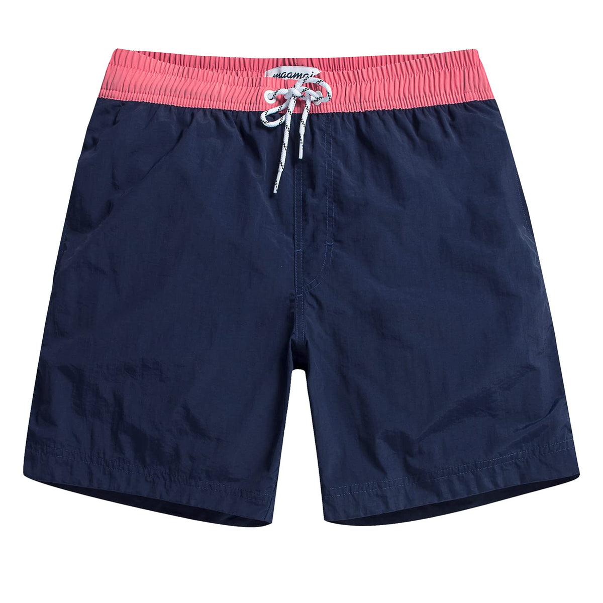 MaaMgic Mens Quick Dry Solid Swim Trunks with Mesh Lining Swimwear Bathing Suits,Navy-glm007,X-Large