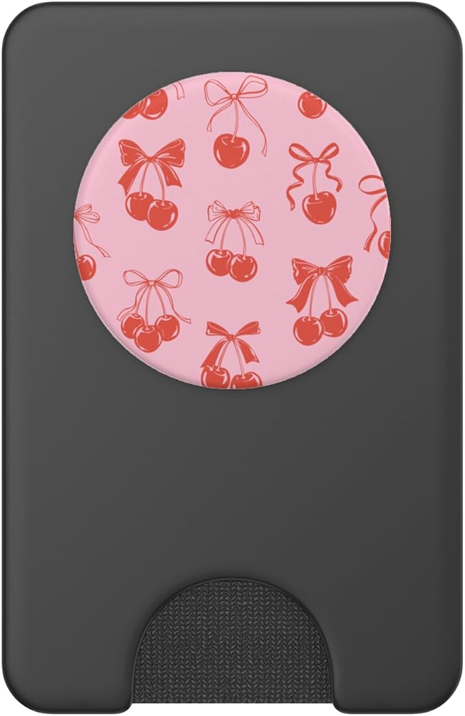 PopSockets Phone Grip – Vintage Cherry Pink Bows PopSockets Adhesive PopGrip