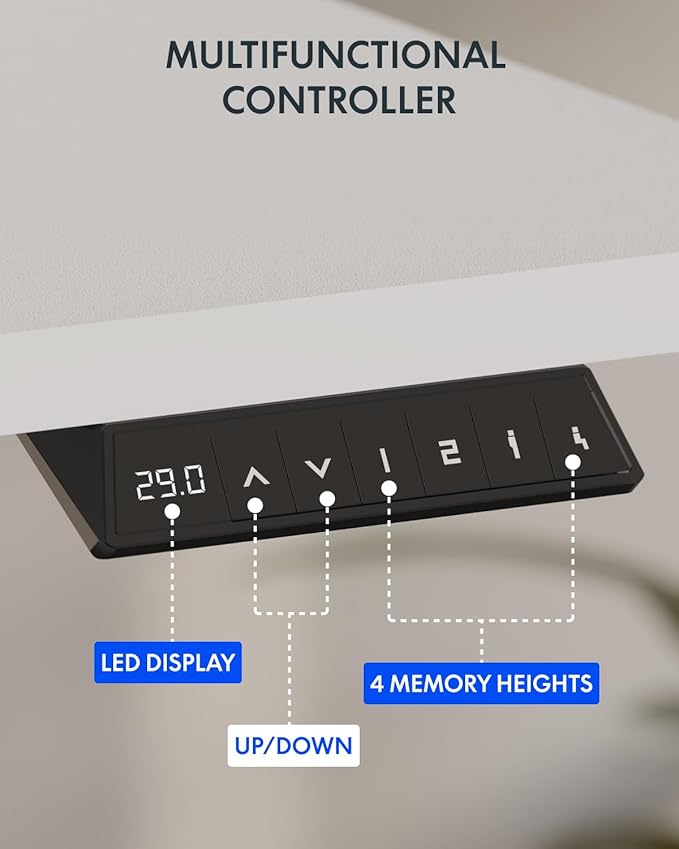 FLEXISPOT 63x32 Inch Electric Large Standing Desk for Home & Office, Spacious Splice Board Desk with Cable Management & Organizer, Cup Holder & Hook, White