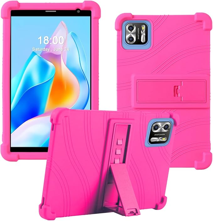 Case for PRITOM B8/PRITOM L8/VASOUN Tab8 Tablet 8 Inch- Soft Silicone Shock Proof Lightweight Stand Rubber Shell Protective CoverKids Friendly Soft Silicone Adjustable Stand CoverBlack