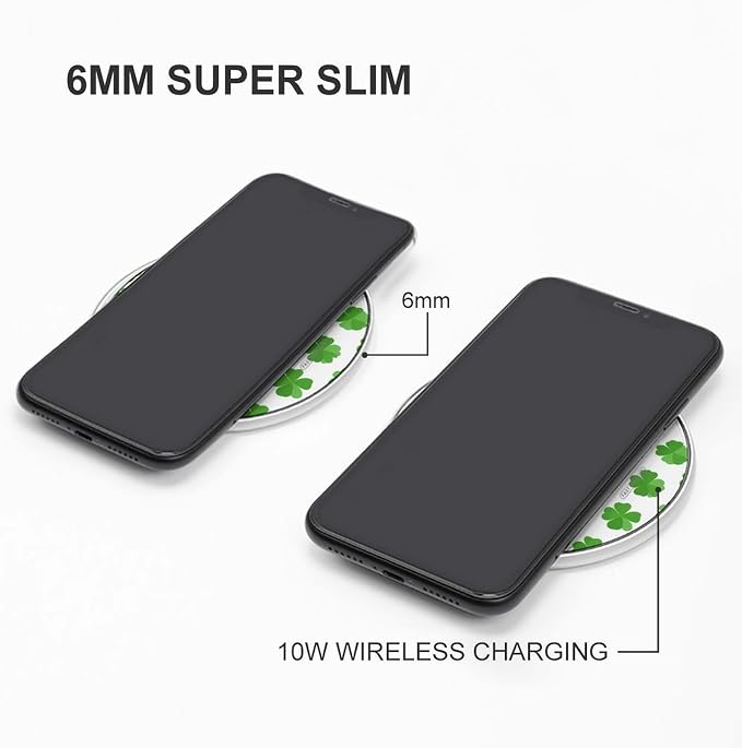 Irish Four Leaf St-Patricks-Day Wireless Charger Portable Charging Pad | LightweightAll Smartphone