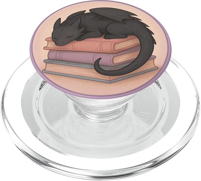 Curled Up with A Good Book Dragon Design PopSockets PopWallet for MagSafe