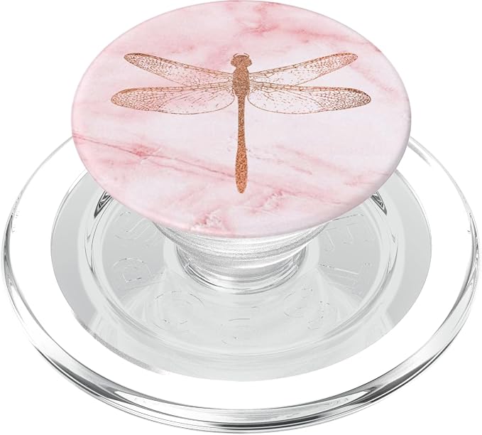 Rose Dragonfly Pink White PopSockets Adhesive PopGrip