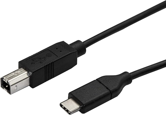 StarTech 3.3ft/1m USB-B to USB-C Cable USB 2.0 Data Cord (USB2CB1M)