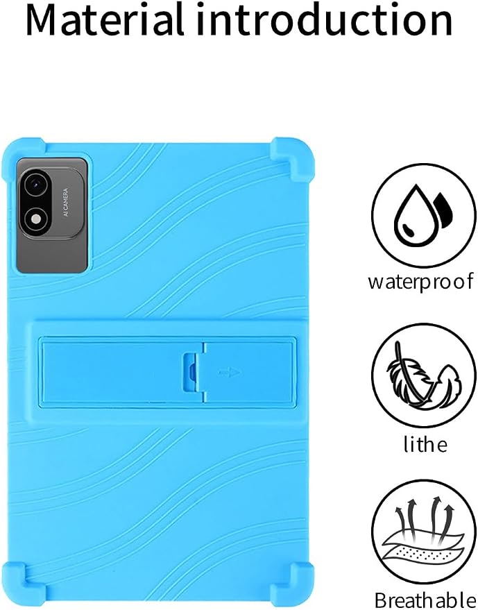 for Headwolf W6 10.1 Inch Tablet CaseBOVUGAC Soft Silicone Adjustable Stand Shockproof Kids Friendly for Headwolf W6 10.1 Tablet(Black)