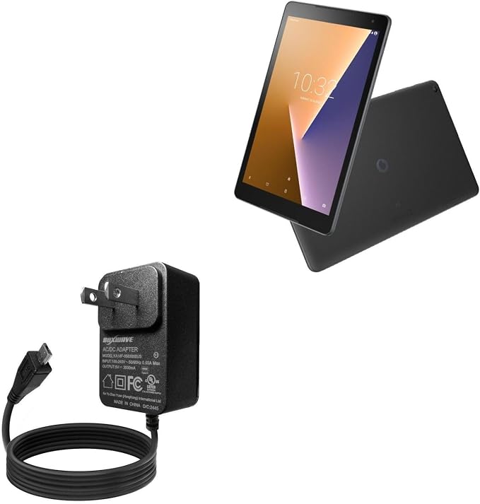 BoxWave Charger Compatible with Vodafone Smart Tab N8 - Wall Charger Direct (15W) Rapid Charge Your Device with Built-in 3ft Cable