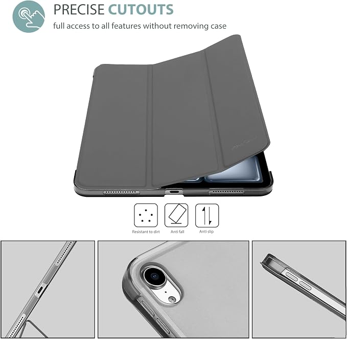 ProCase Smart Case for iPad Air 11-inch M4/M3/M2 &amp Air 10.9 5th/4th Gen | Hard Back Cover with Auto Sleep/Wake Slim Lightweight Case for iPad Air 11 2026/25/24 &amp 10.9 2022/2020-Aqua