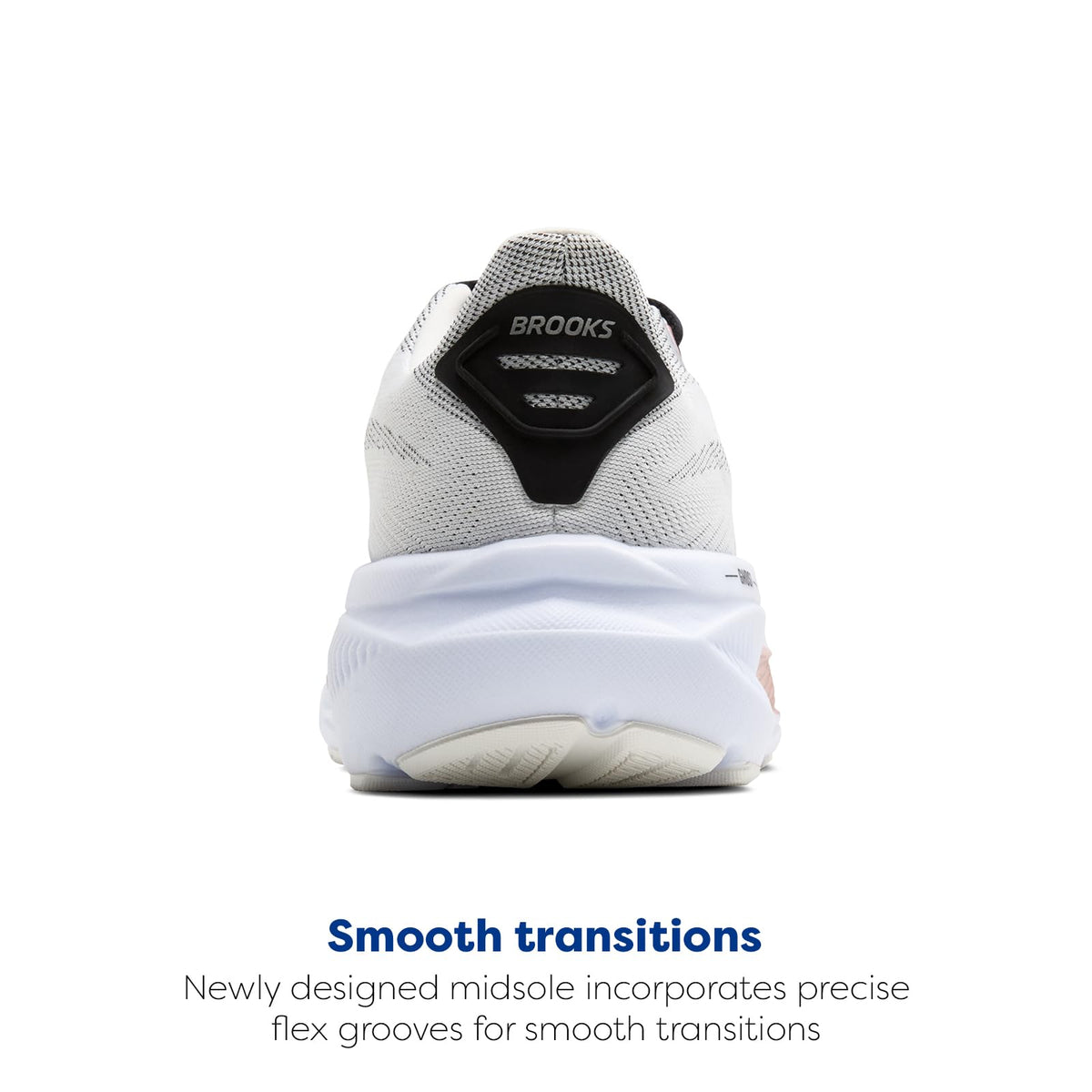 Brooks Women’s Ghost 17 Neutral Running Shoe - White/Black/Rose Gold - 10.5 Wide