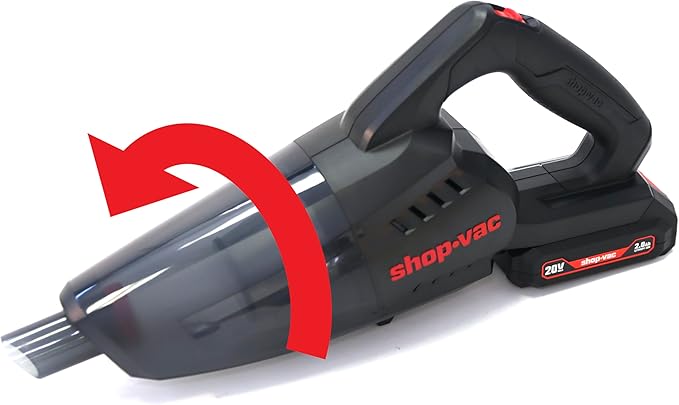 Shop-Vac 5430087 Handheld Vacuum, Cordless Rechargeable Lithium 20V, Lightweight Design, Ideal for Quick Cleanups in Home, Garage, and Vehicle