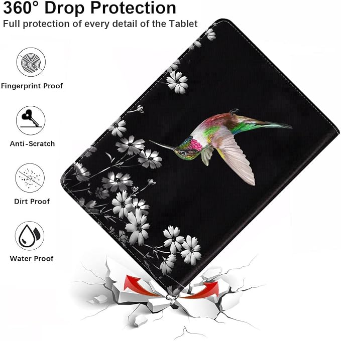 Case for Samsung Galaxy Tab S10 Lite/ S10 FE/ S9 FE 5G 10.9 Inch/ S9 11 Inch - Slim PU Leather Folding Stand Folio Cover with Auto Sleep/Wake American Flag &amp Bullets