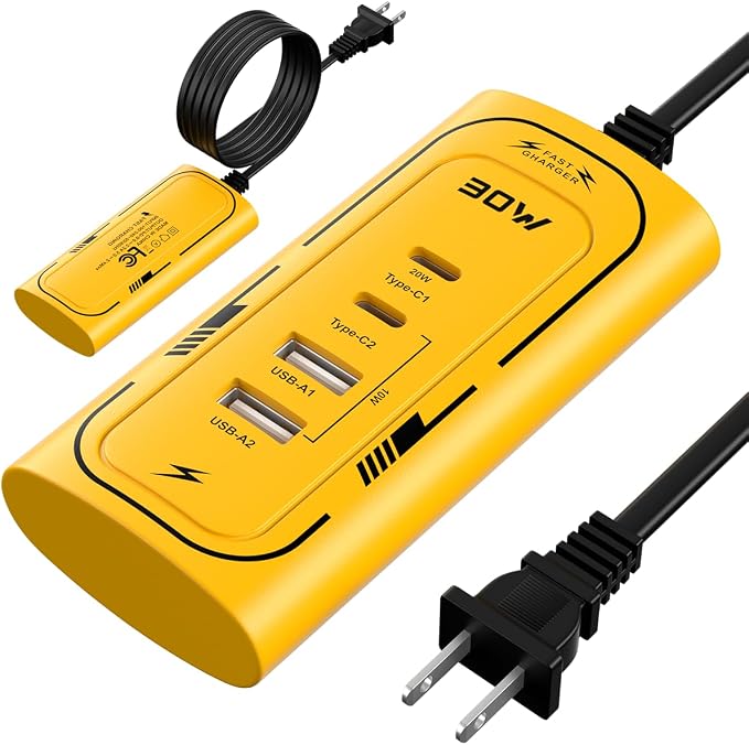 USB C Wall Charger 30W 4Ports Phone Fast Charger Block (2 USB A Port +2 USB C Ports) Cellphone Cube Adapter Compatible iPhone13/14/15/16/17 Pro/Pro Max/iPad Airpods iwatch Samsung Galaxy