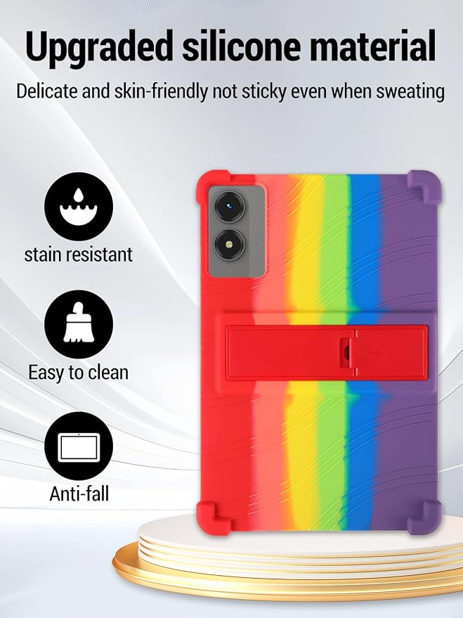 for TABWEE T50 (11 Inch) Android 16 Tablet Protective case ZBAGUG Shockproof Lightweight Silicone Protective Cover with Stand Child-Friendly Protection Easy to Clean Design Black.