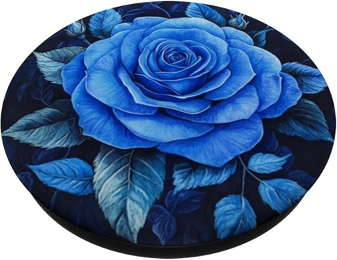 Blue Rose Colourful Flowers and Plants Leaves PopSockets Adhesive PopGrip