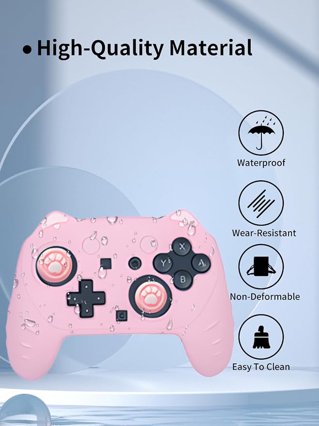 Case for Nintendo Switch 2 Pro ControllerUYRUREL Premium Sillence MaterialShock-Absorbing and Anti Drop Protection Soft Shellwith Stickers and Thumb GripsBlack.