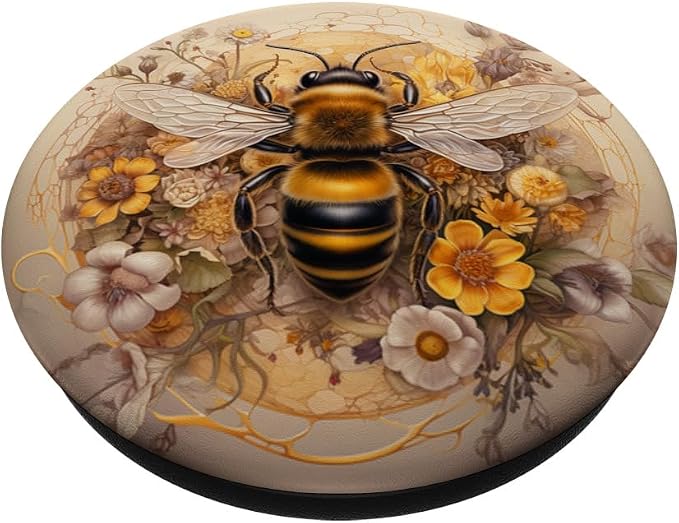Floral Bee Watercolor Boho Style PopSockets PopGrip for MagSafe