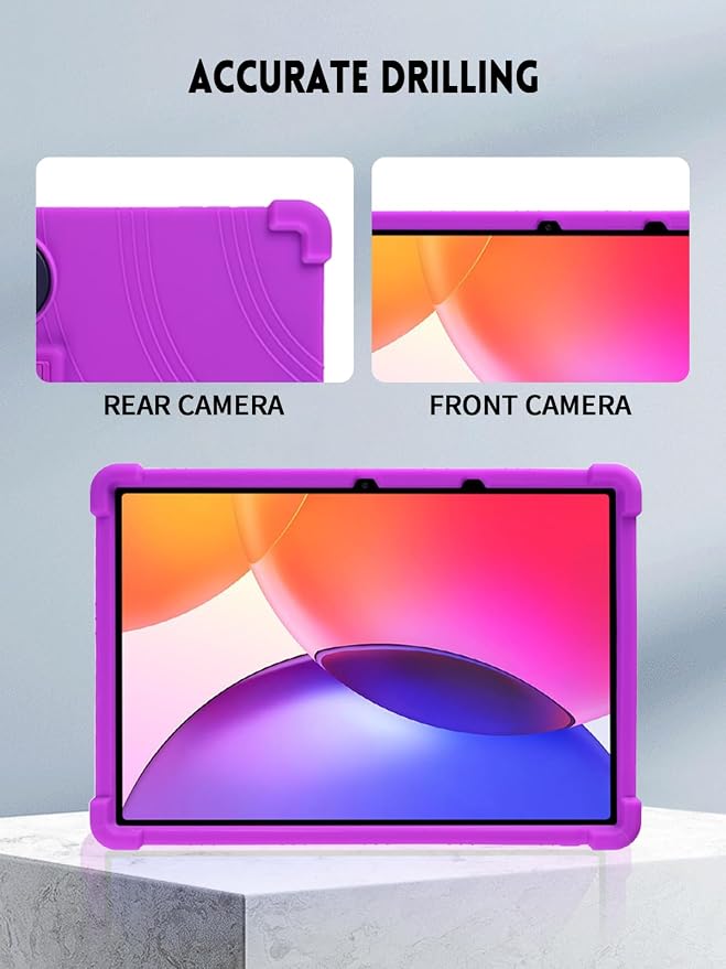 Case for TCL TAB A1 Plus Android Tablet 12.2 Inch (Dark Black) | (Model 9445X) Soft Silicone Kids Friendly Protective Cover with Adjustable Stand Drop-Proof