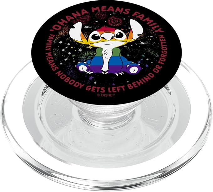 Disney Lilo &amp Stitch Ohana Means Family Rainbow Stitch PopSockets Adhesive PopGrip