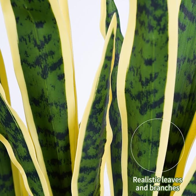 Melorca&Guilla Artificial Plants 6PCS 30“Tall Faux Snake Plant,Fake Snake Plants Artificial Snake Plants Agave Sansevieria Greenery for Garden Shop Office Home Décor