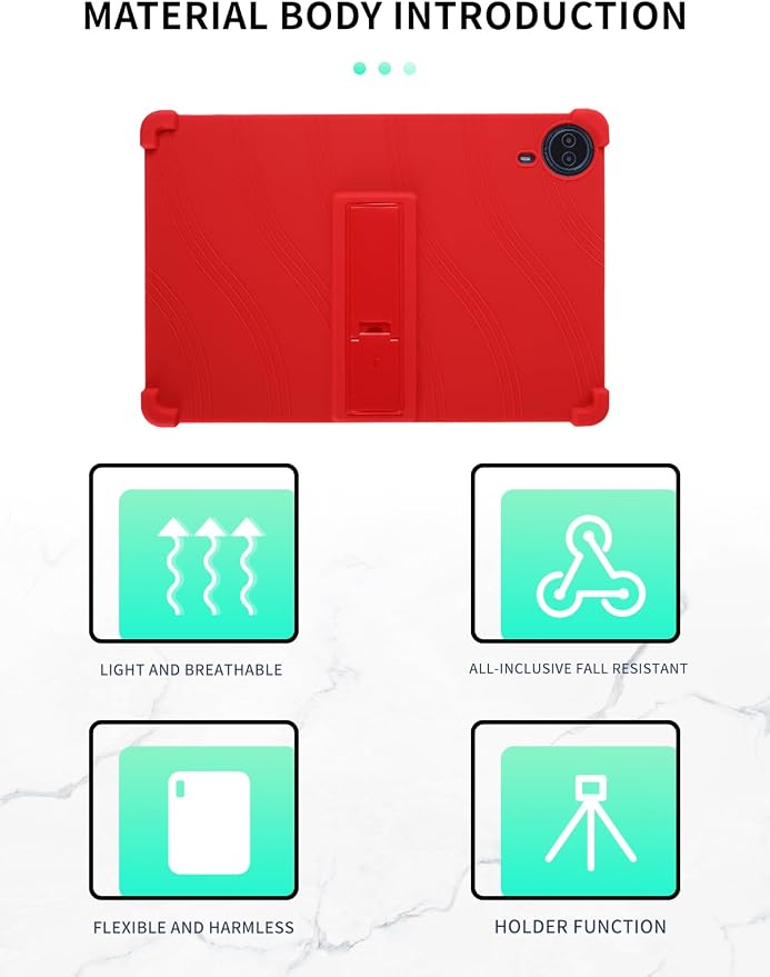 Case for Urao G140L Tablet 14 inch Android 15 TabletWUNIAK Shock Proof Lightweight Stand Rubber Shell Protective CoverKids Friendly Soft Silicone Adjustable Stand CoverBlack