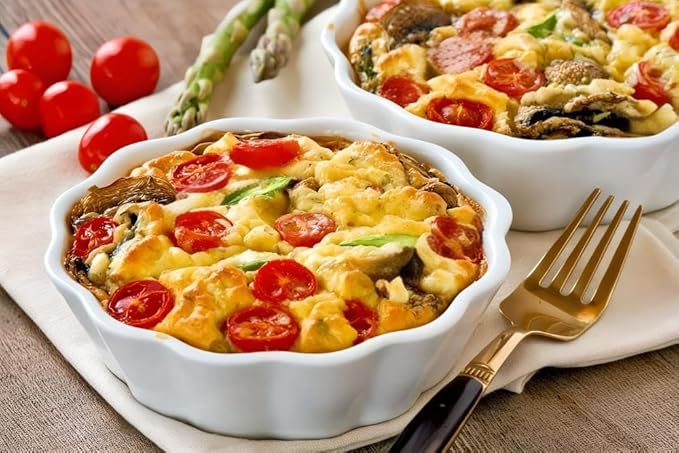 Mini Baking Dish Set, 12 oz Ramekins for Oven, Small Casserole Dishes, Individual Ceramic Baking Dishes for Creme Brulee, Pot Pie, Dessert & Lasagna, Oven Safe, Set of 6