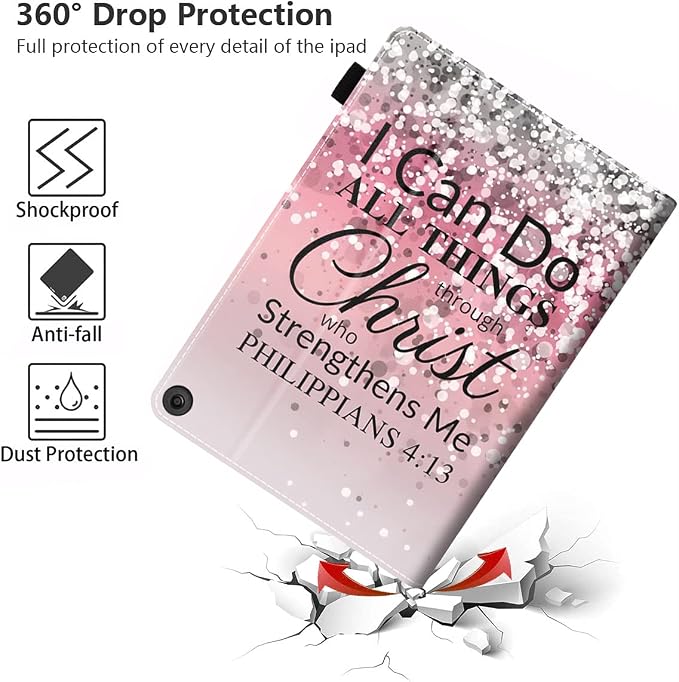Case for All-New Amazon Kindle Fire HD 8/Fire HD 8 Plus Tablet (12th/10th Generation 2022/2020 Release) - Premium PU Leather Cover with Auto Sleep Wake Bible Verse Jeremiah 29:11