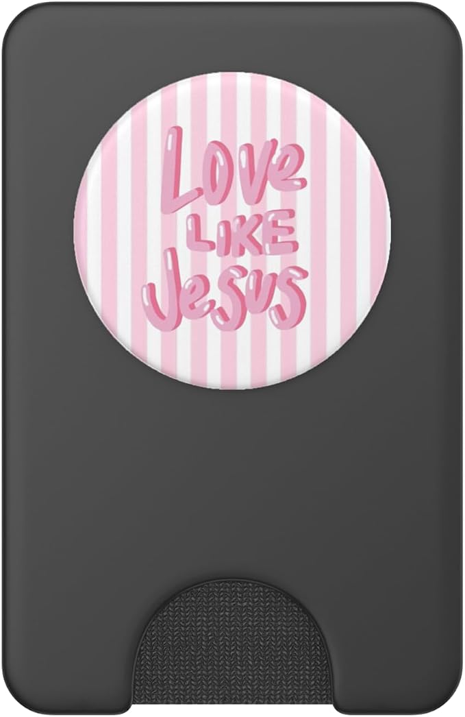 Light Pink White Stripes Christian Bible Love Like Jesus PopSockets PopGrip for MagSafe