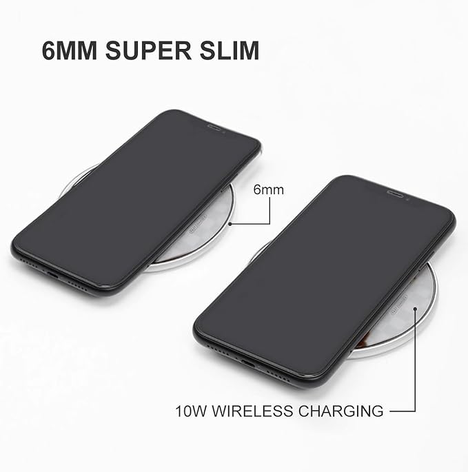Cartoon Cat Orange Wireless Charger Portable 10W Fast Wireless Charging Pad Compatible with Phone Ultra-Thin Charging Station Lightweight Charger Mat for Travel Home Office Desk