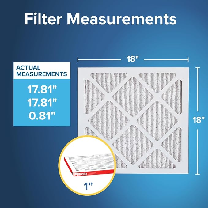Filtrete 18x18x1 AC Furnace Air Filter, MERV 11, MPR 1000, Micro Allergen