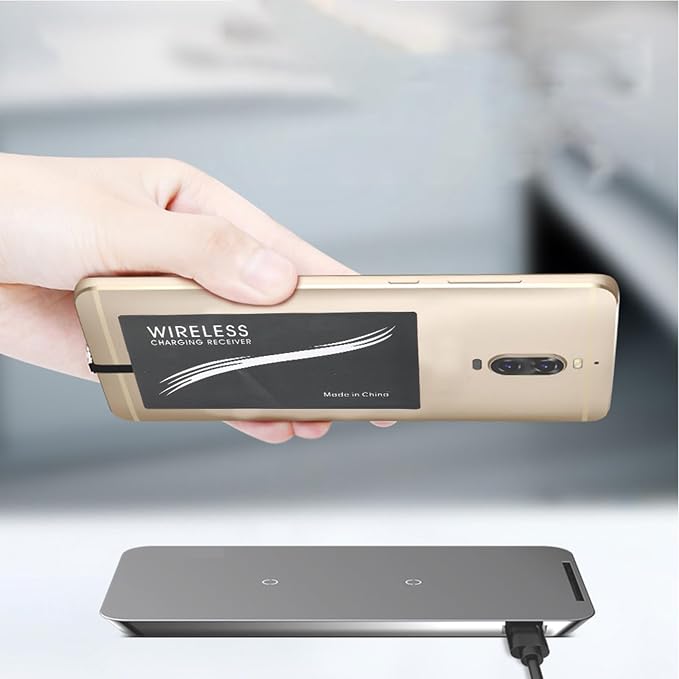 Wireless Charger Receiver 2Pcs Universal Type C Standard Wireless Charger Adapter Mobile Phone Sticker Charging Receiver for Android Mobile Phone
