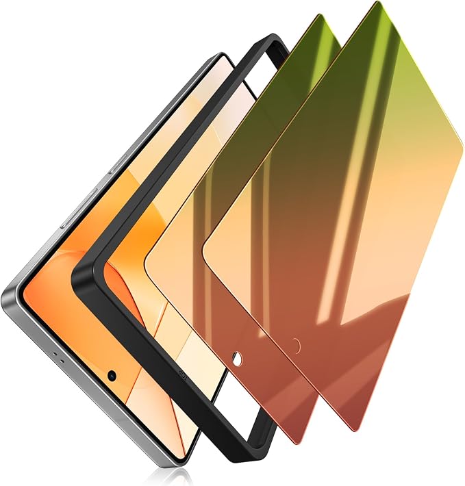 (2 Pack Compatible with iPhone 14 Pro Max Privacy Screen Protector Mirror 25 Degree Anti Spy Anti-Blue Light Red to Green Gradient with Easy Installation Kit No Air Bubbles
