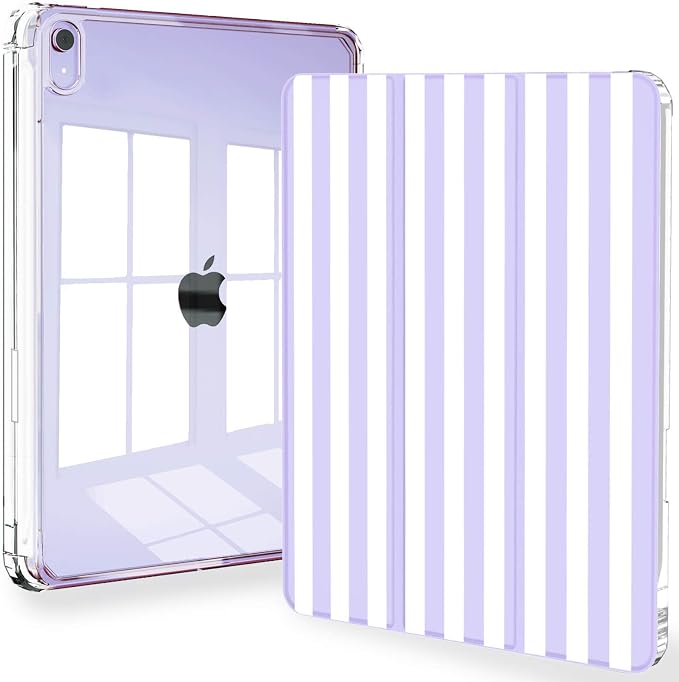 Feams Case for iPad mini 7 A17 Pro 2024/iPad Mini 6 2021 Slim Lightweight Trifold iPad mini 7 A17 Pro Case 8.3 Inch 2024 Clear Back Cover with Pencil Holder &amp Auto Sleep Blue Bow