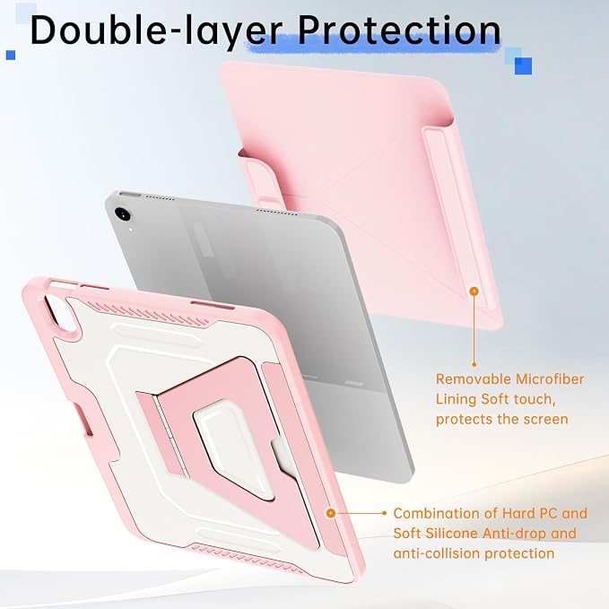 for ipad A16 Caseipad 11th/10th Generation Case 11Inch 2025/10.9 Inch 2022 | with Pencil HolderRemovable Magnetic &amp Trifold Leather Stand CoverMulti-Angle VewingAuto Sleep/Wake (Black)