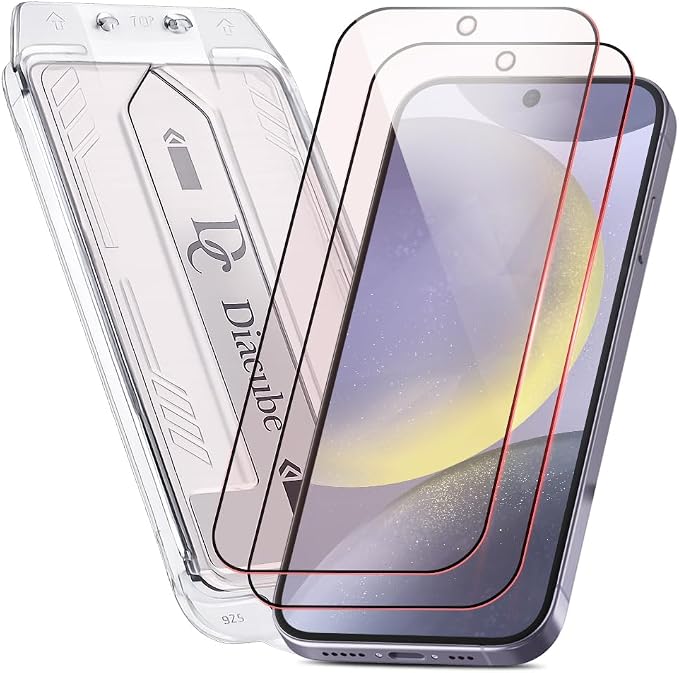 2-Pack Red Light Converter Screen Protector for Samsung Galaxy S23 Quantum Dot Technology Converts Blue Light to Red Light for Better Sleep &amp Eye Comfort 9H Tempered Glass with Easy-Install Fram