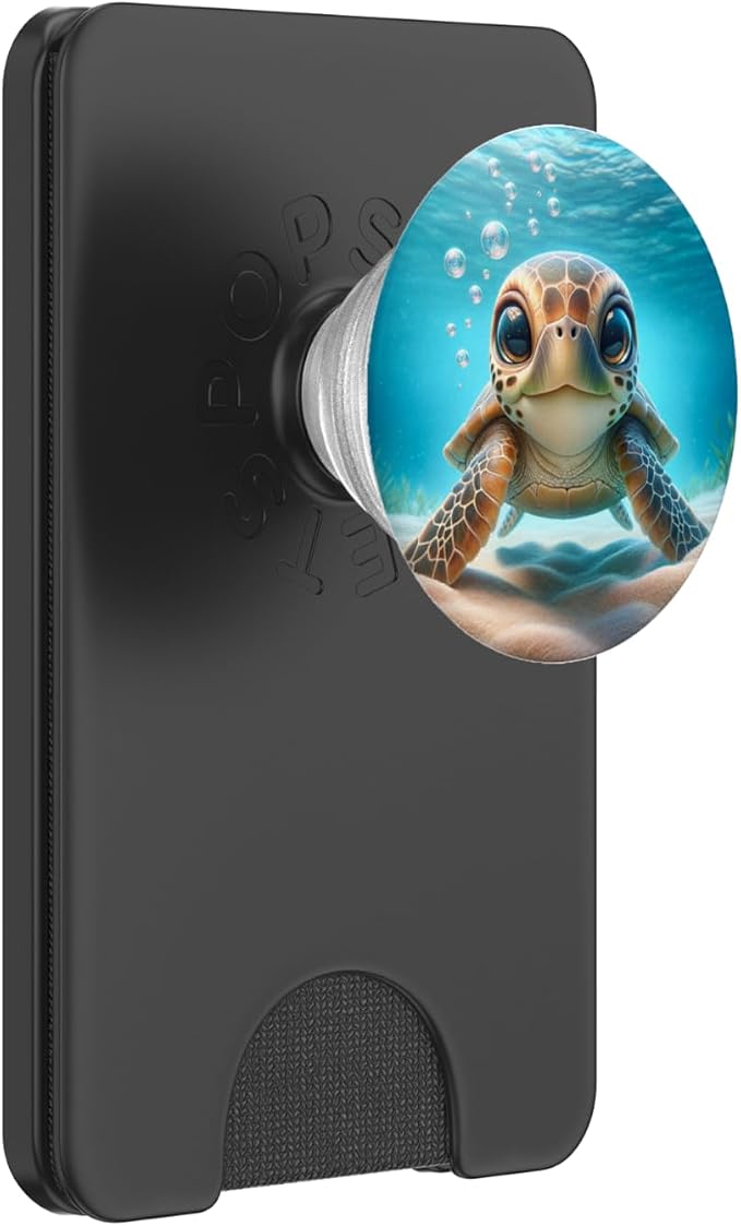Adorable Cute Kawaii Sea Turtles in The Ocean PopSockets PopGrip for MagSafe